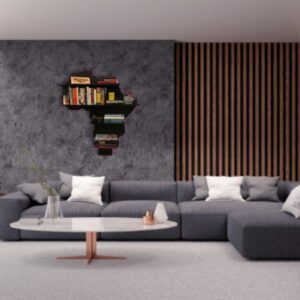 Africa Map Wooden Bookshelf